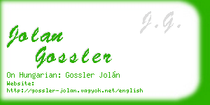 jolan gossler business card